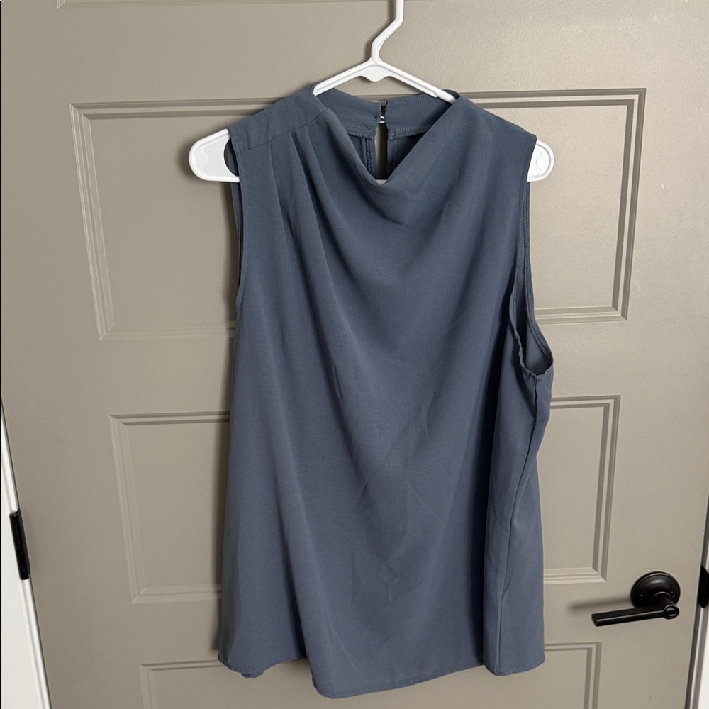 Sleeveless Blue Top